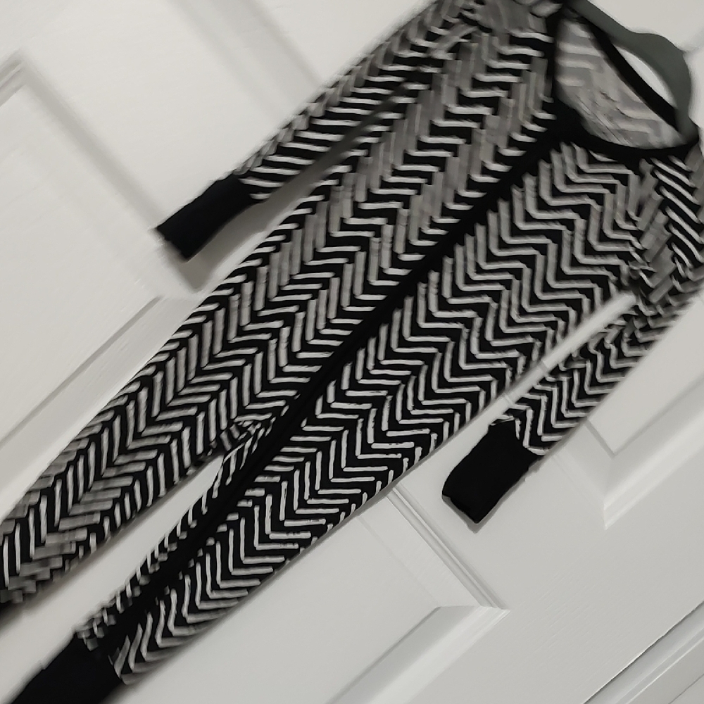 Little Sleepies Black and White Chevron Zippy